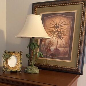 Tropical Palm Tree Picture Frame with Bamboo Design